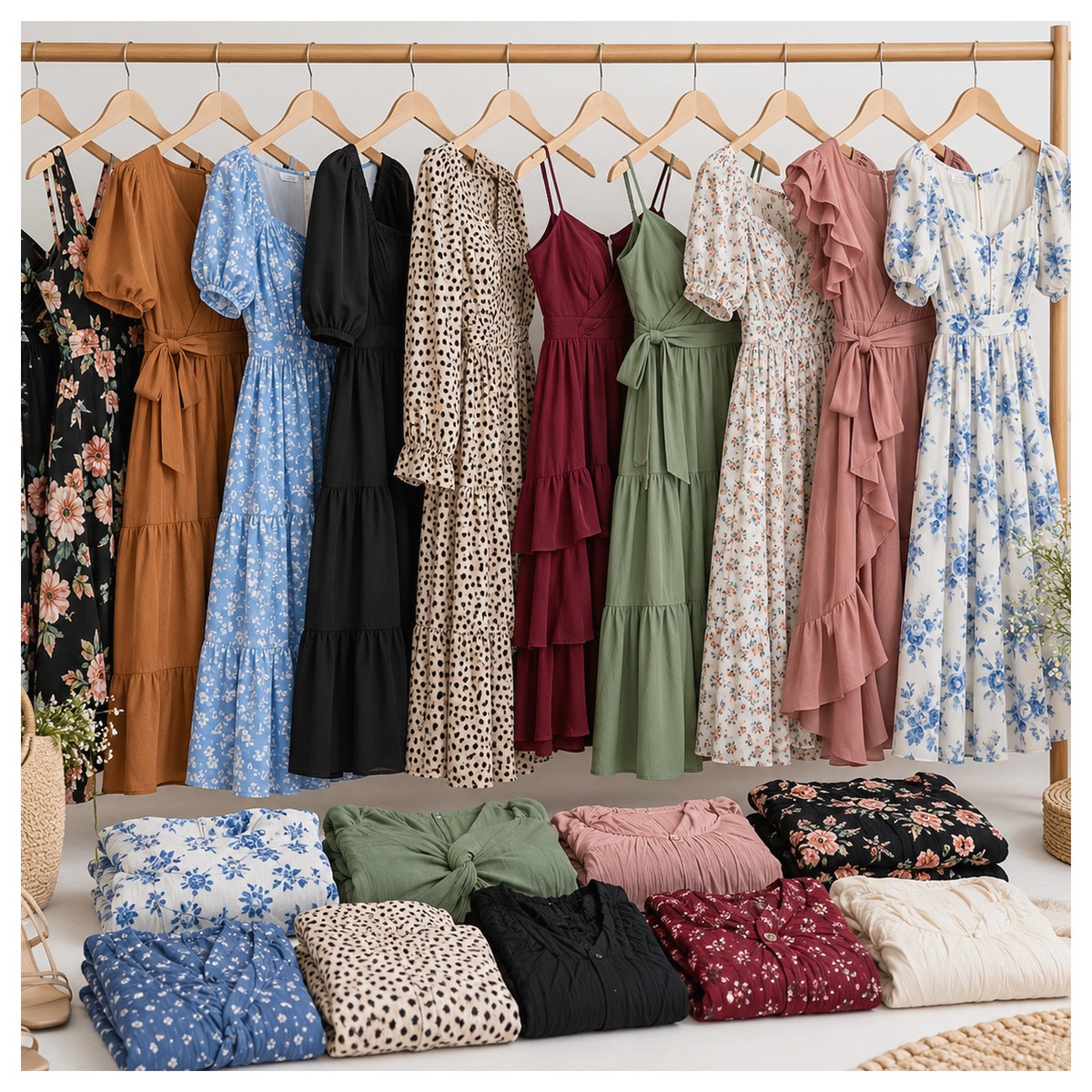 Ladies Light Cotton Mixed Dresses