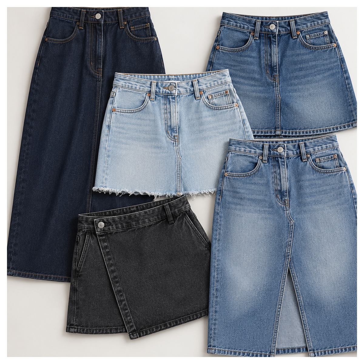 Ladies Cotton Mixed Skirts